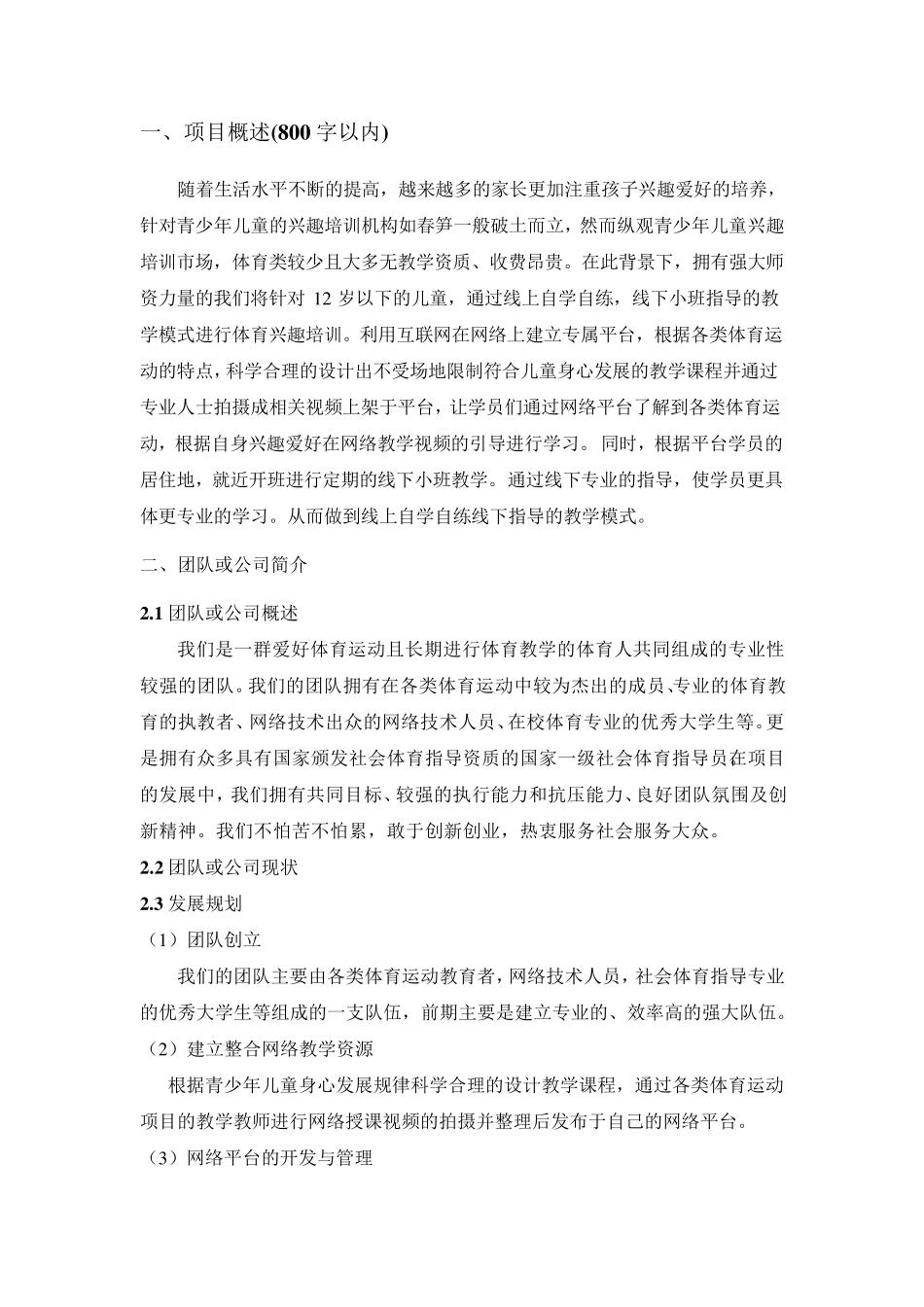 “互联网+”创业计划书_第2页