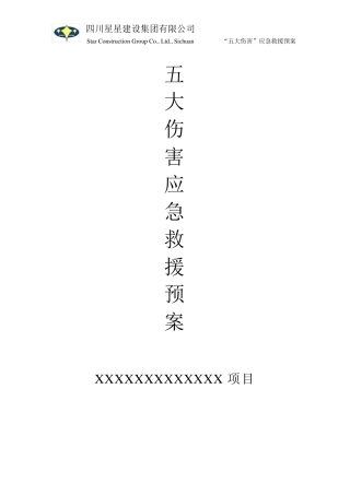 “五大伤害”应急救援预案