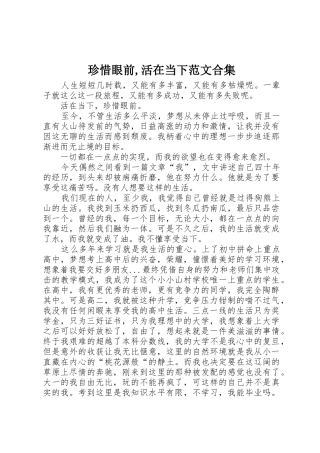 珍惜眼前,活在当下范文合集