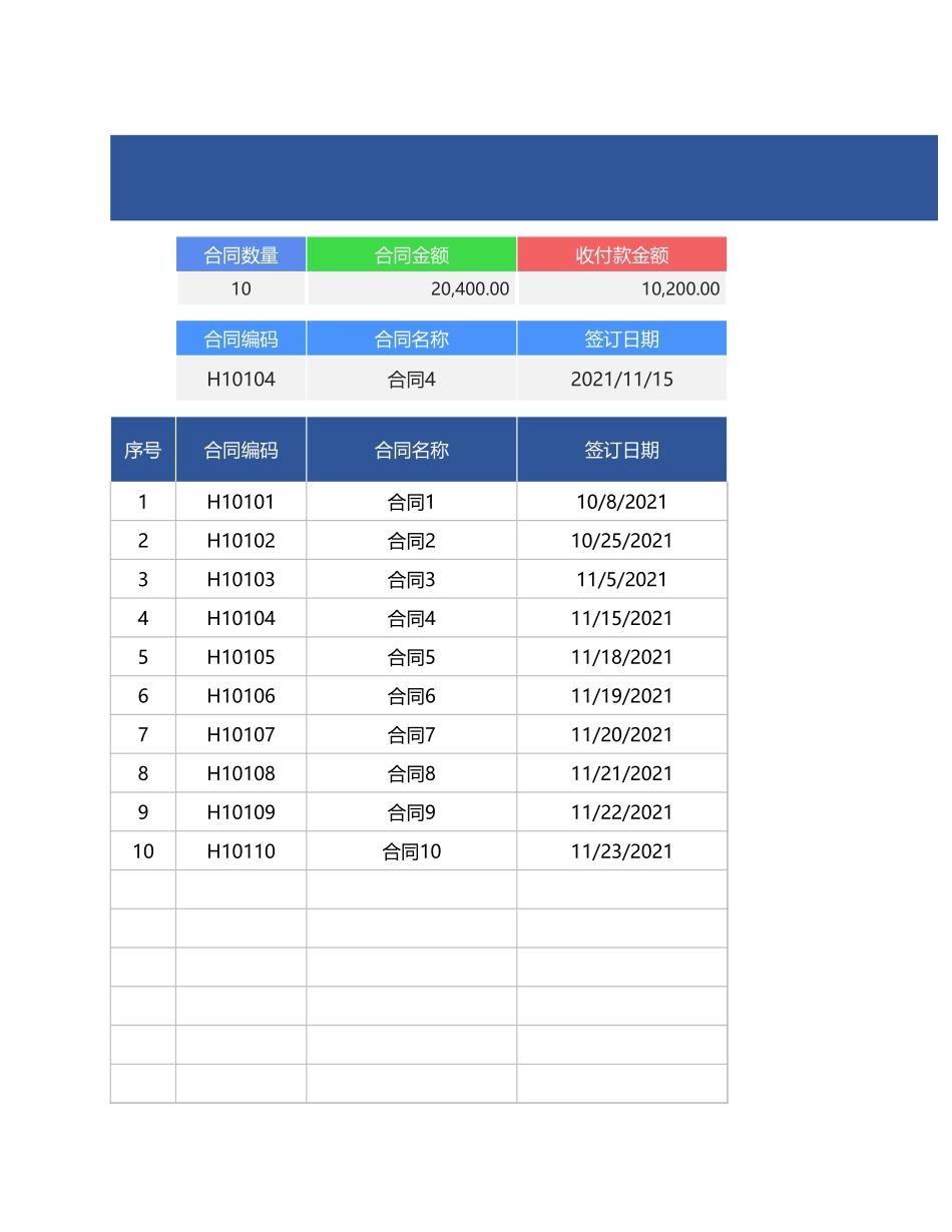 合同管理登记及收款发票登记表_第1页