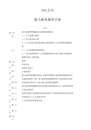 公司《能力素质模型管理手册》
