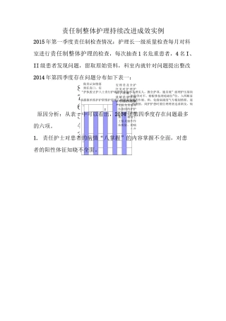 一季度责任制整体护理持续改进实例