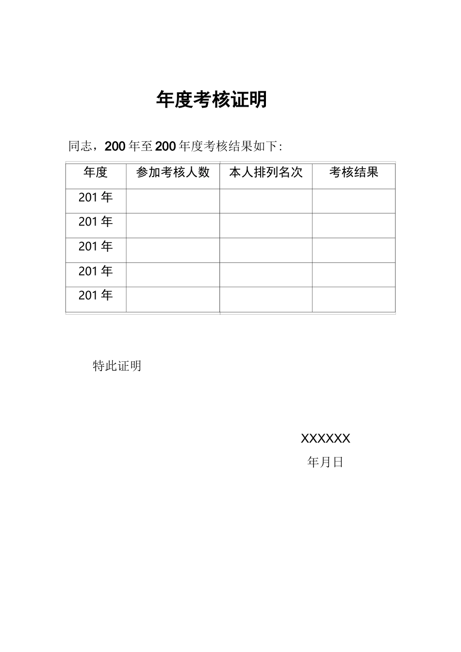 年 度 考 核 证 明_第1页