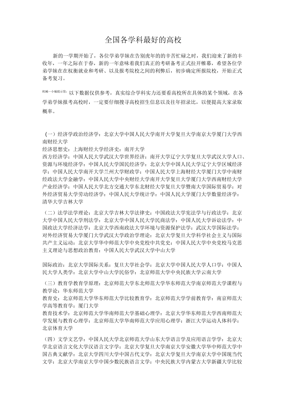 全国高校各专业排名_第1页