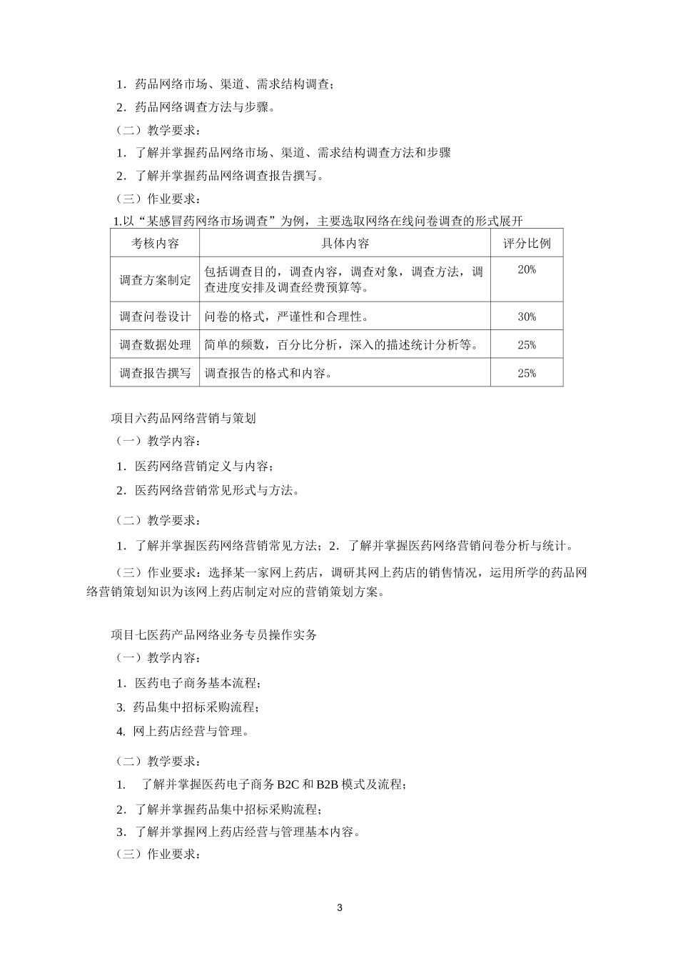 《医药电子商务》教学大纲_第3页