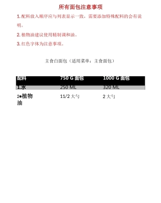 美的面包机食谱