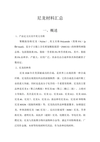 尼龙材料汇总