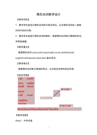 情态动词 教学设计