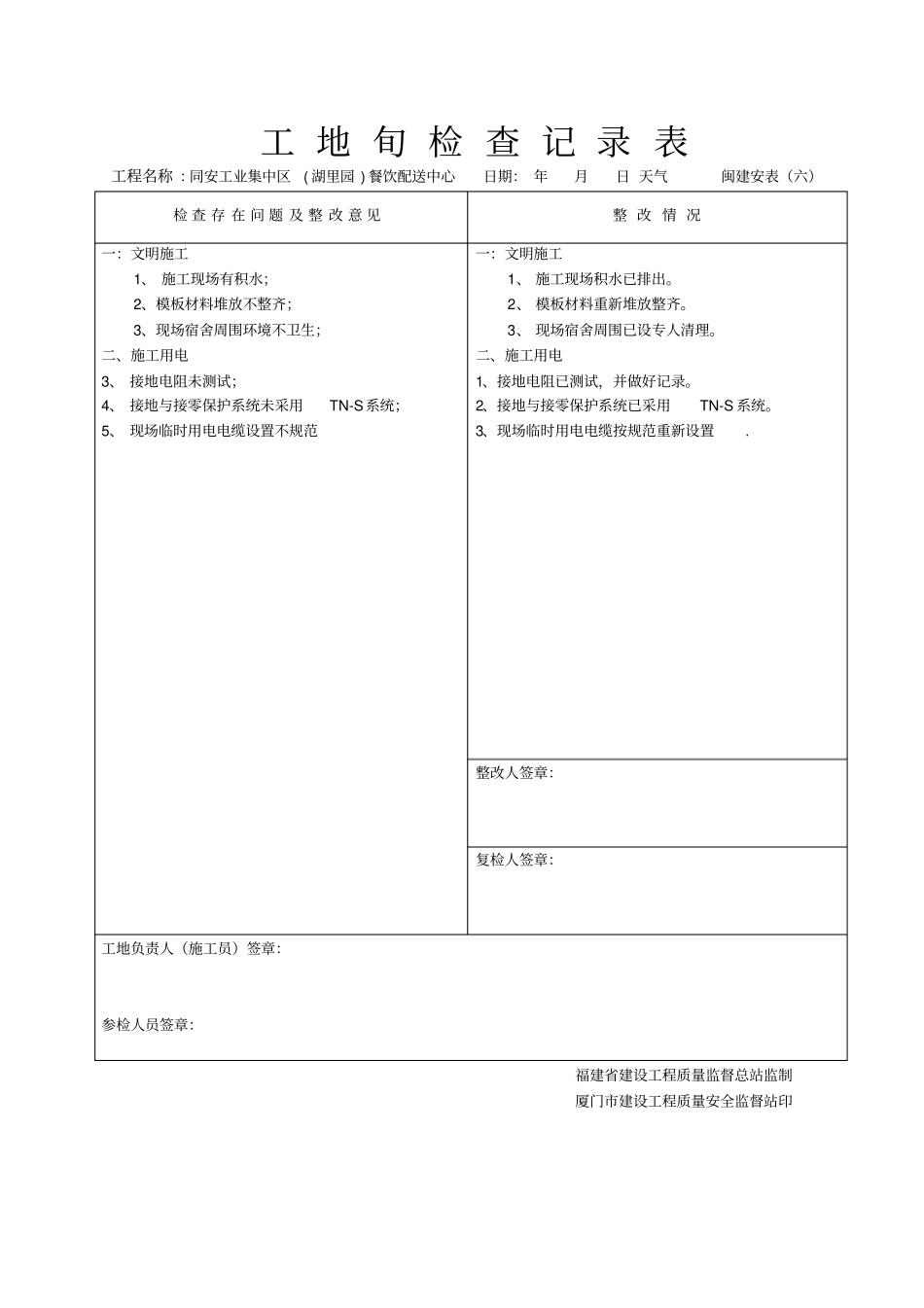 每星期工地旬检查记录表_第2页