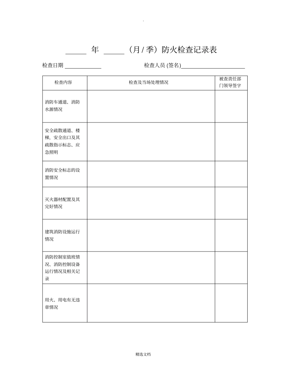 每月防火检查记录表_第2页