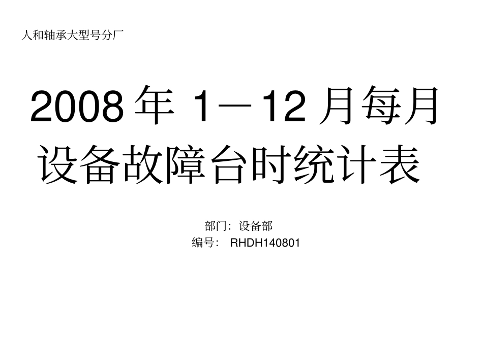 每月设备故障台时统计表_第1页