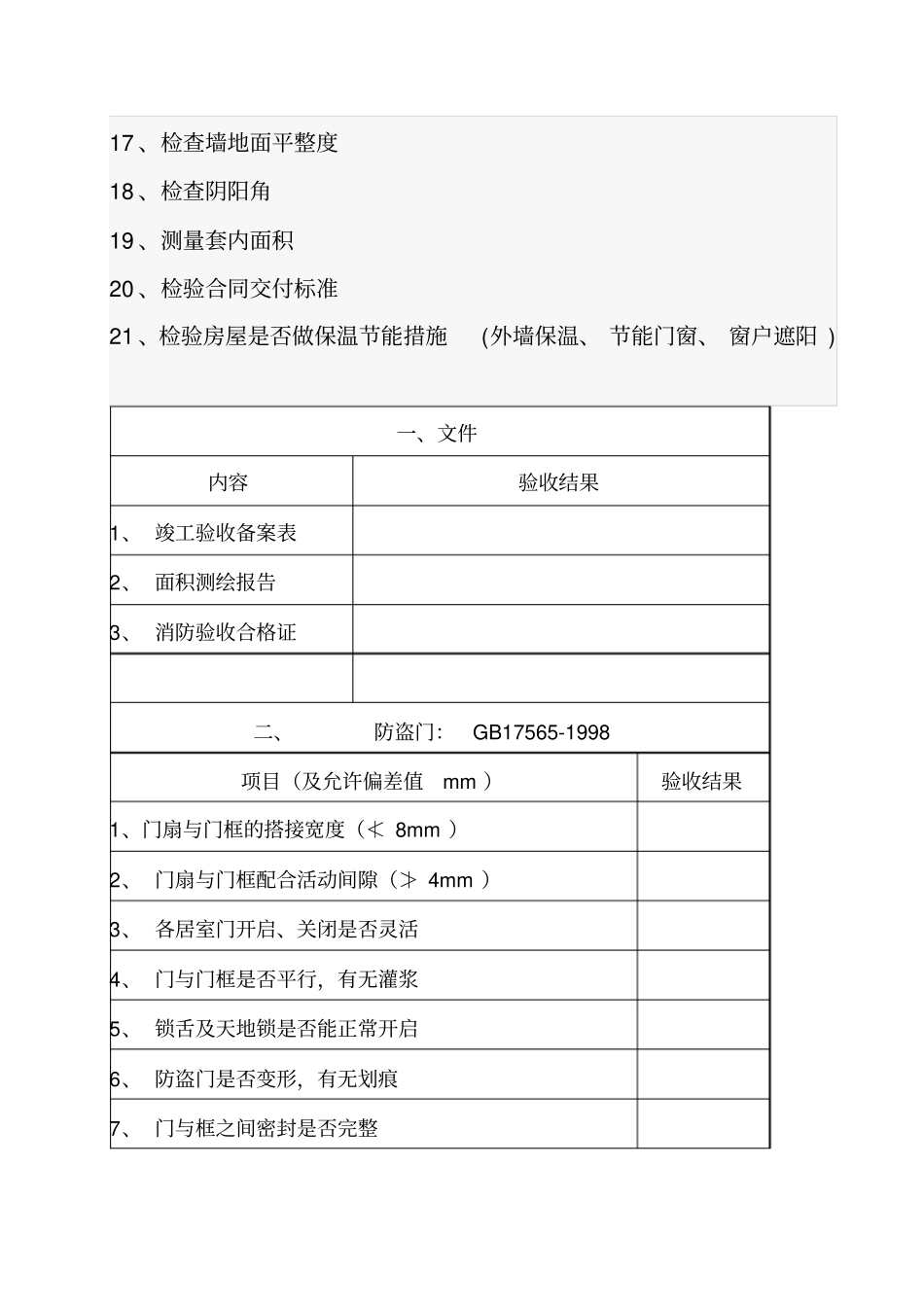 毛坯房验收项目及标准_第2页