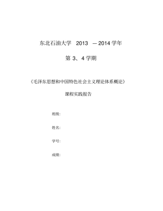 毛概实践教学报告