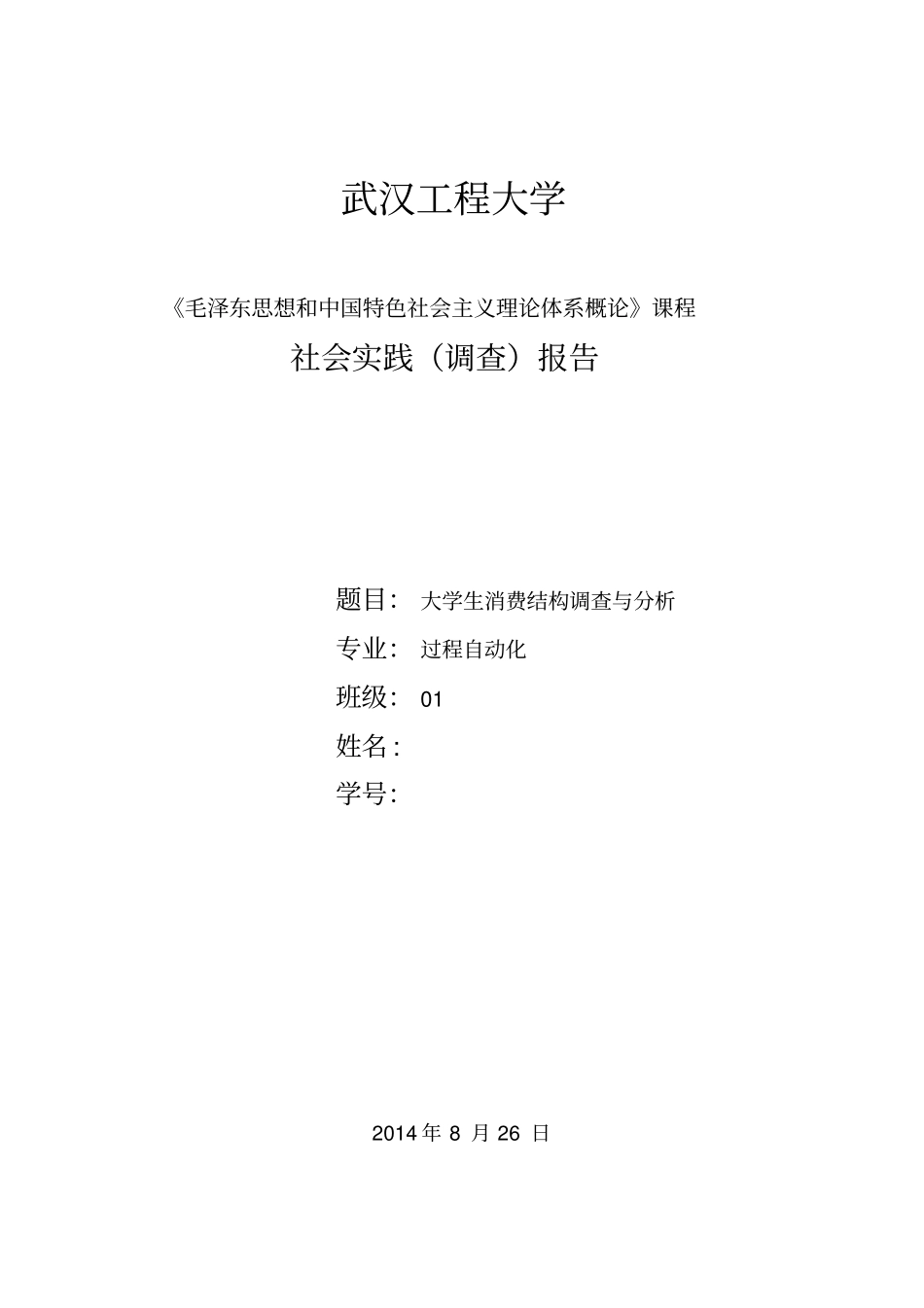 毛概社会实践调查报告范文_第1页