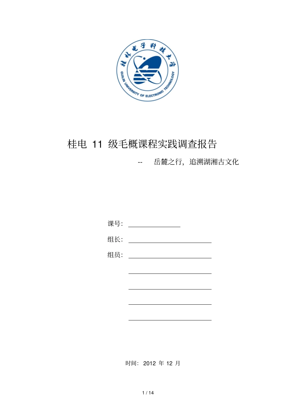 毛概课程课堂实践调查_第1页