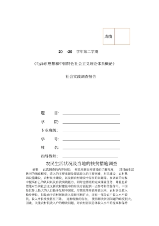 毛概调查报告