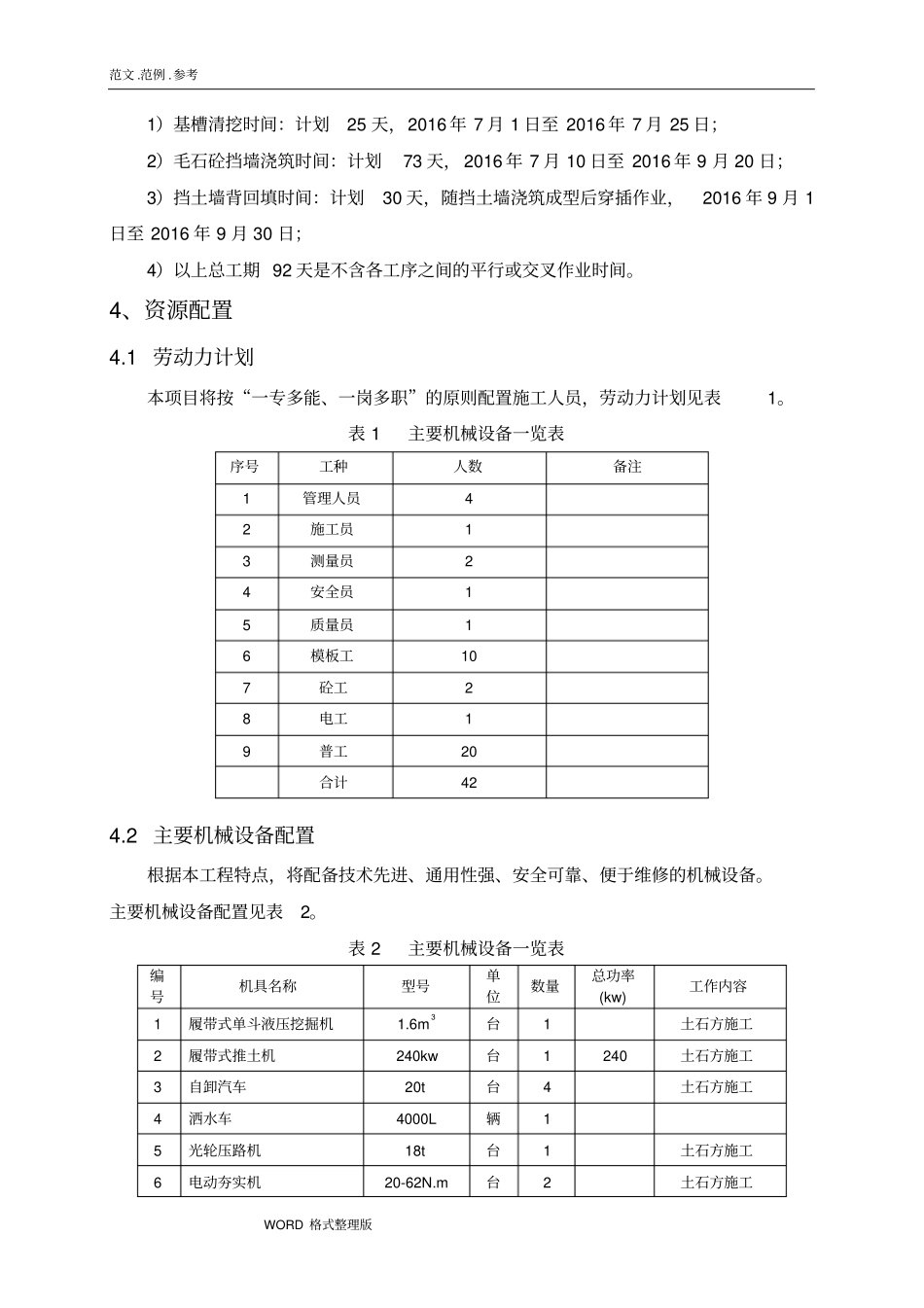 毛石混凝土挡墙工程施工组织设计最终版_第3页