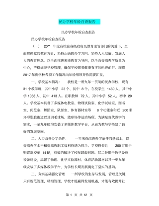 民办学校年检自查报告【可编辑版】