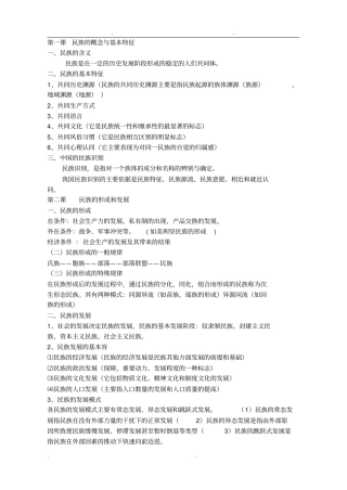 民族团结教育总复习资料全