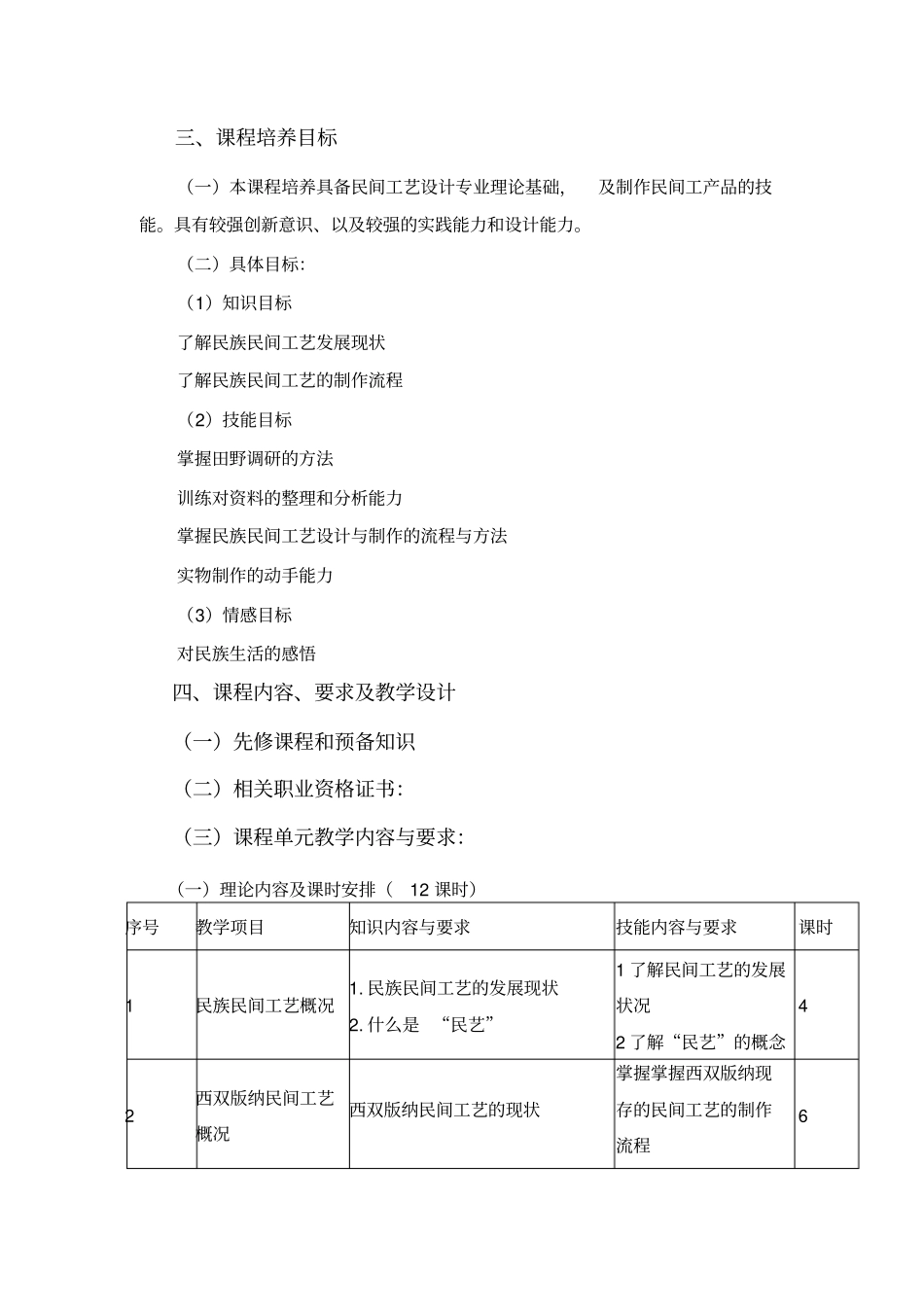 民族民间工艺设计与制作课程标准_第2页