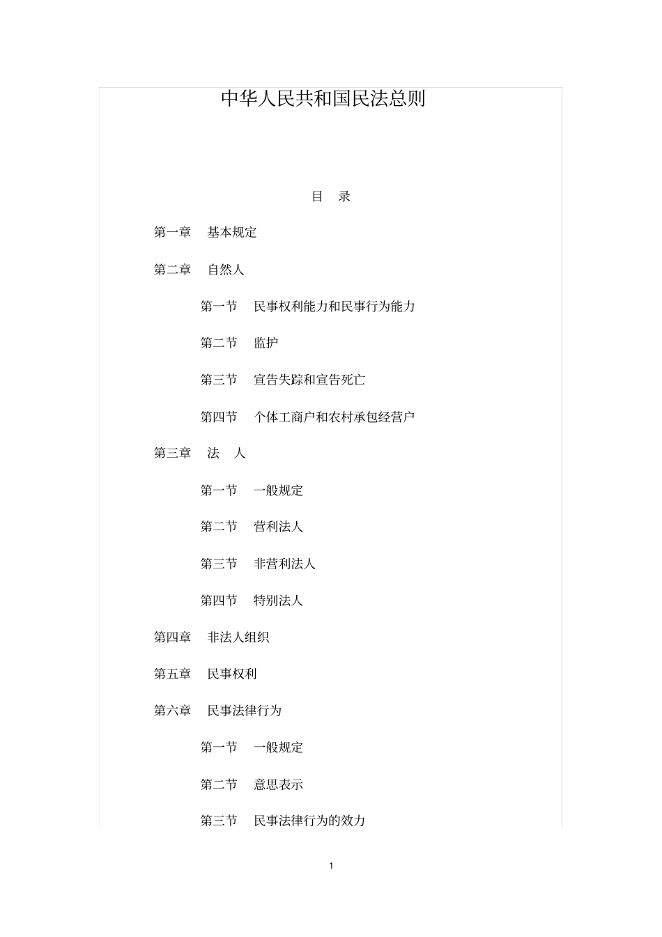 民法总则打印版_第1页
