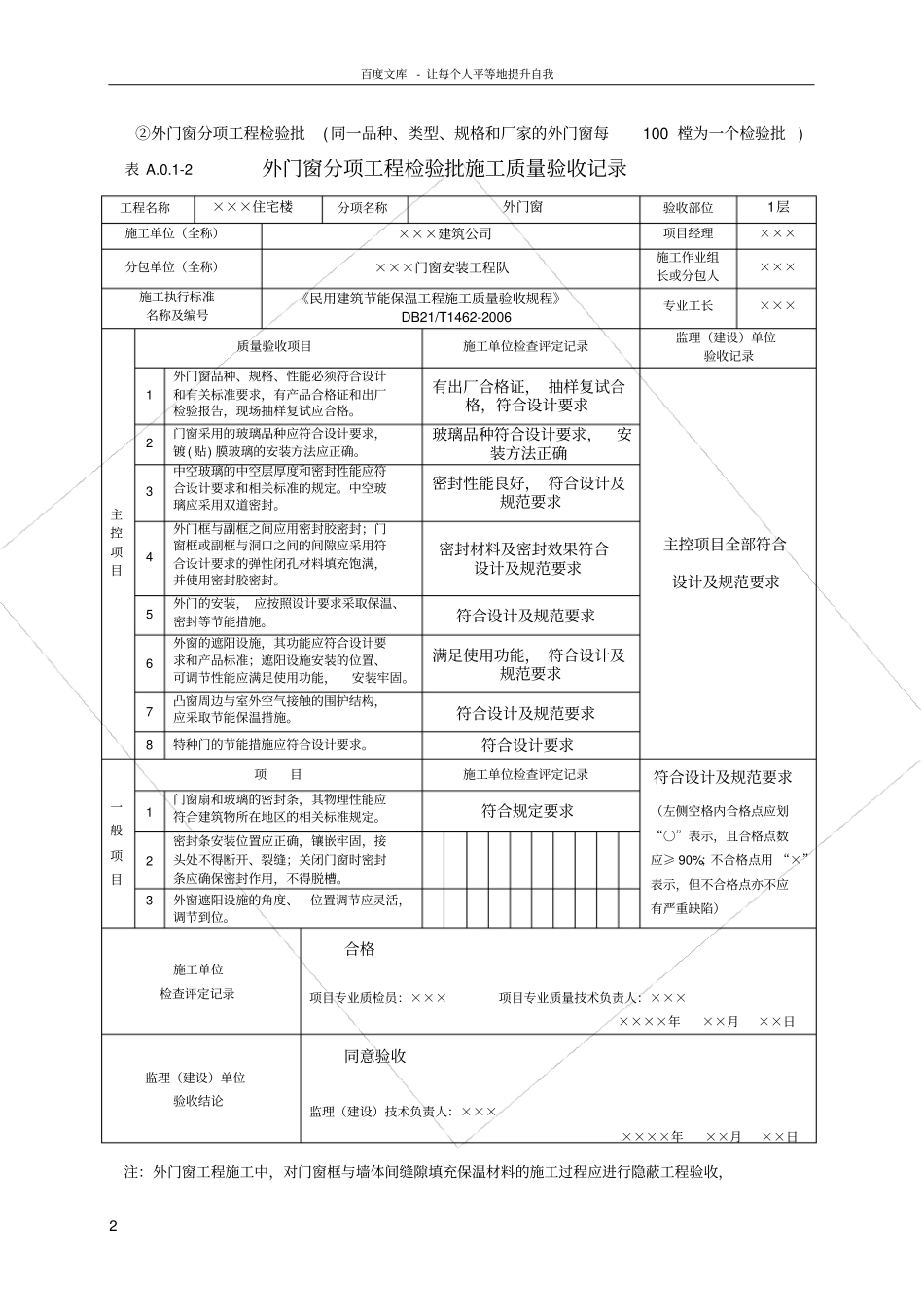 民用建筑节能保温工程施工质量验收记录填写范例_第2页