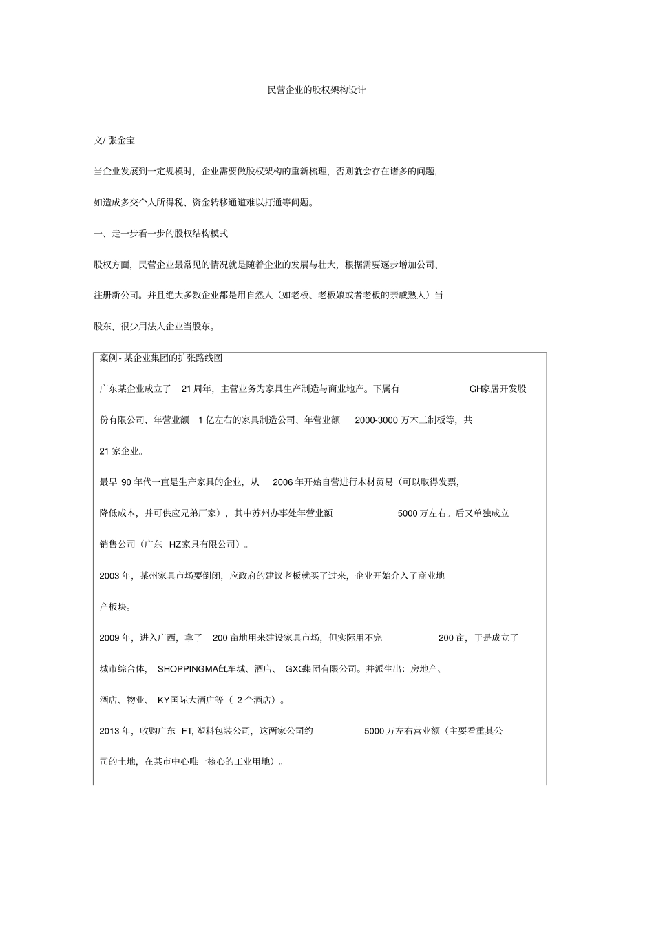 民营企业的股权架构设计_第1页