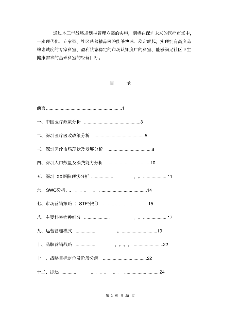 民营医院战略规划与管理实施方案_第3页