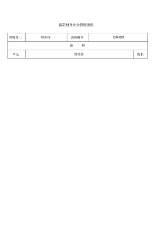 民营医院财务管理流程