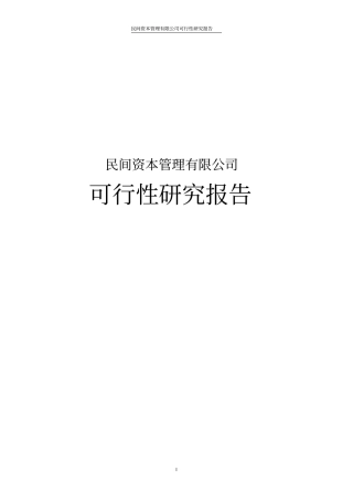 民间资本管理有限公司可行性研究报告