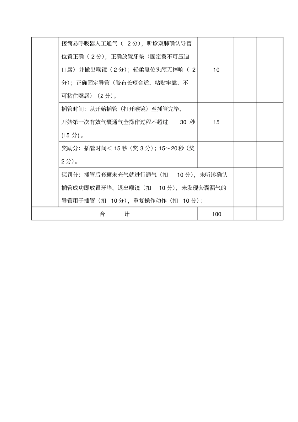 气管插管操作流程和评分标准_第3页