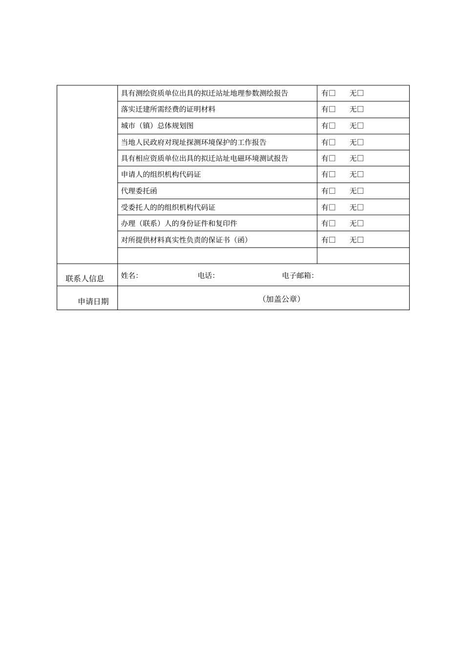 气象台站迁建申请表_第2页