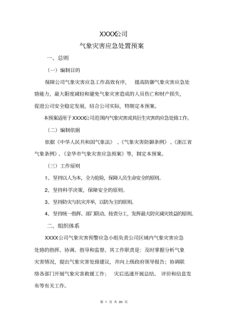 气象灾害应急处置预案