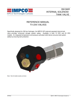 氢气瓶高压阀门TV-2XX-seriestankvalvemanual汇总
