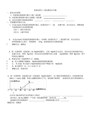 氢氧化钠与二氧化碳反应后溶质判断情况