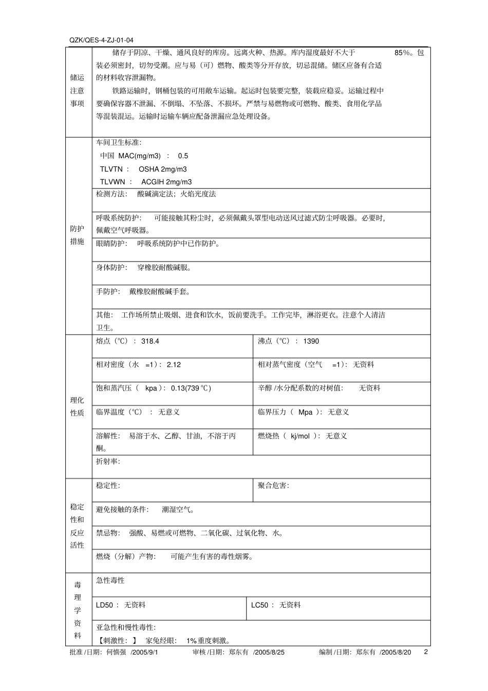 氢氧化钠液碱MSDS_第2页