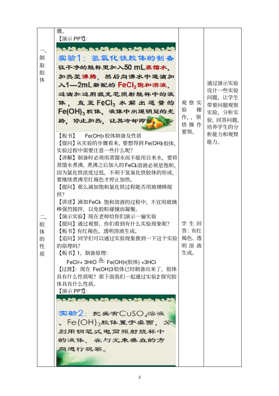 氢氧化铁胶体的制备期末考核_第2页