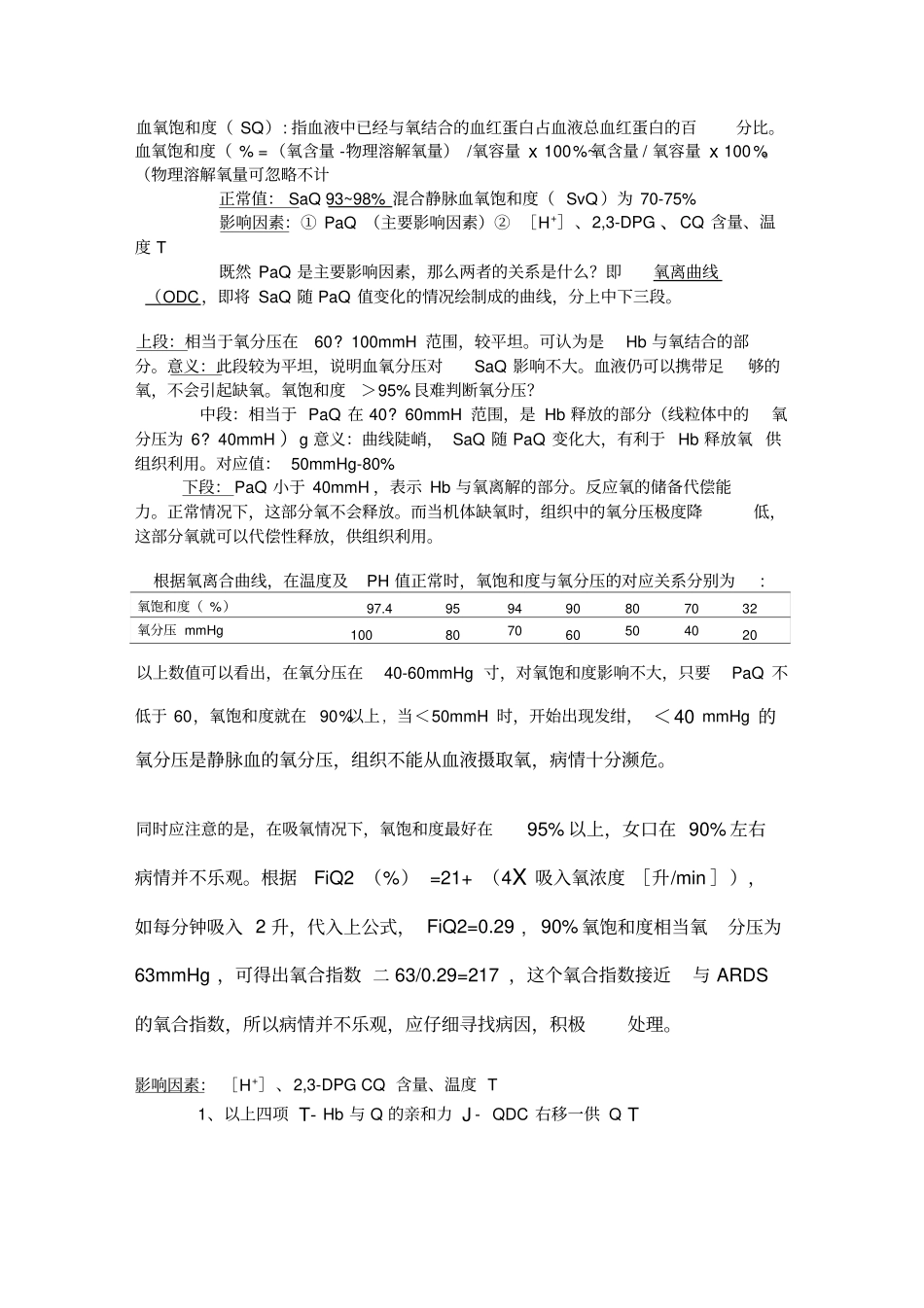 氧分压与PaSO2对应点_第1页