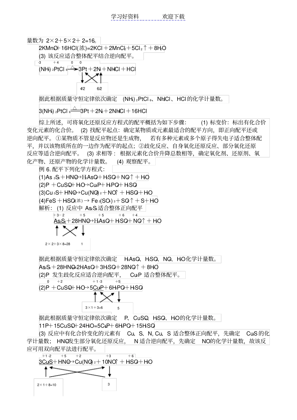 氧化还原反应方程式的配平方法_第3页