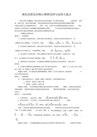 氧化还原反应核心规律总结与运用大盘点