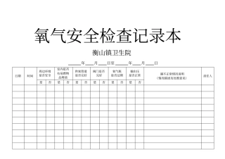 氧气安全检查记录本