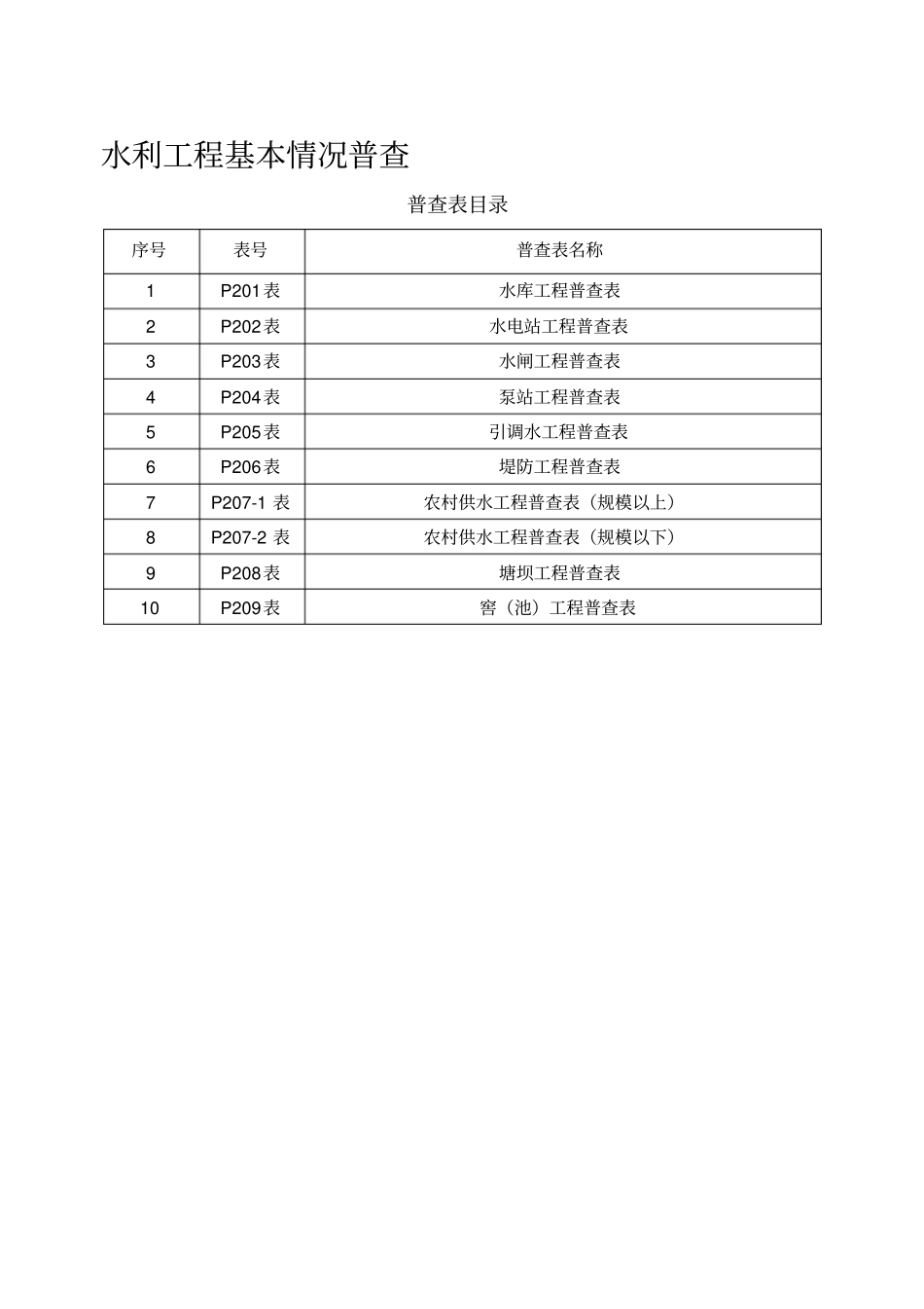 水利工程基本情况普查表_第1页