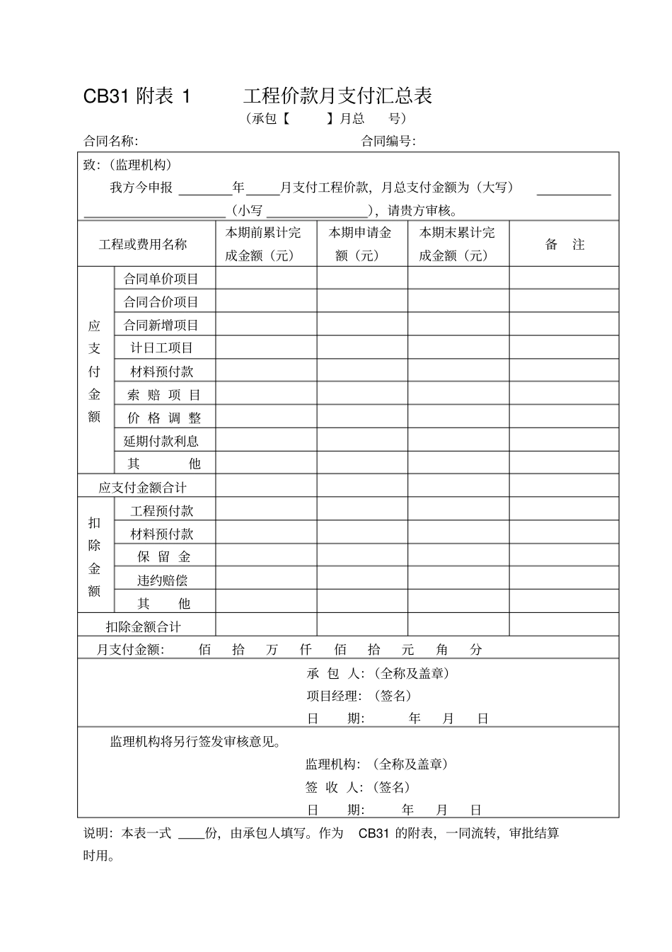 水利工程月付款表格汇编_第3页