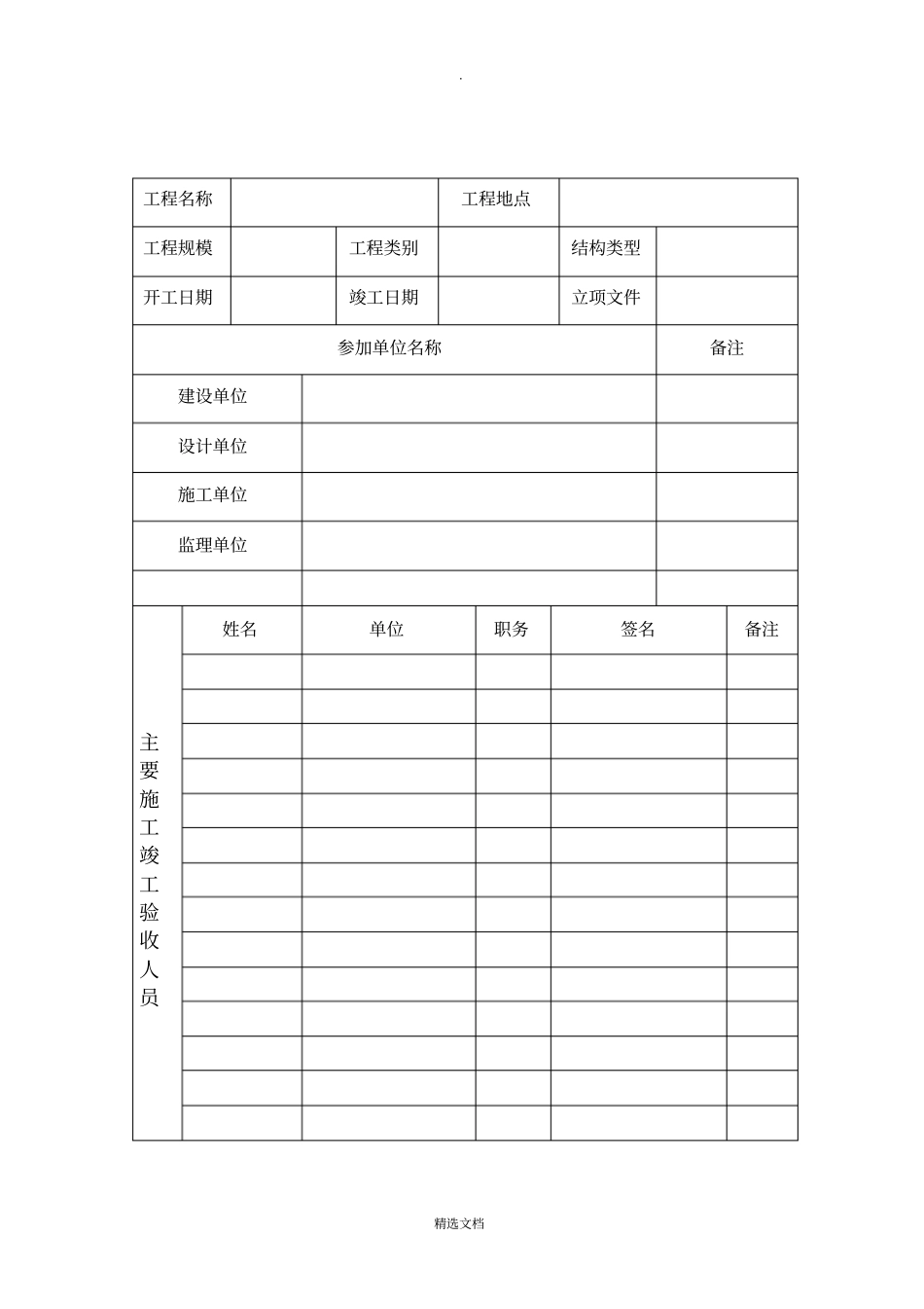 水利工程竣工验收报告表格_第3页