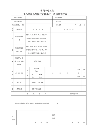 水利水电工程质量抽检表监理