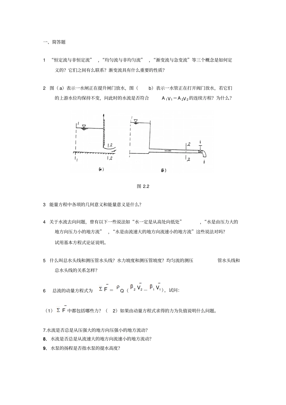 水动力学考试题_第1页