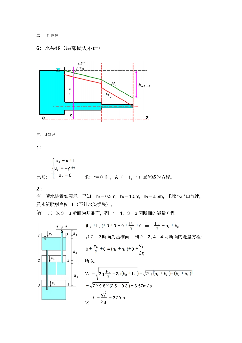 水动力学考试题_第2页