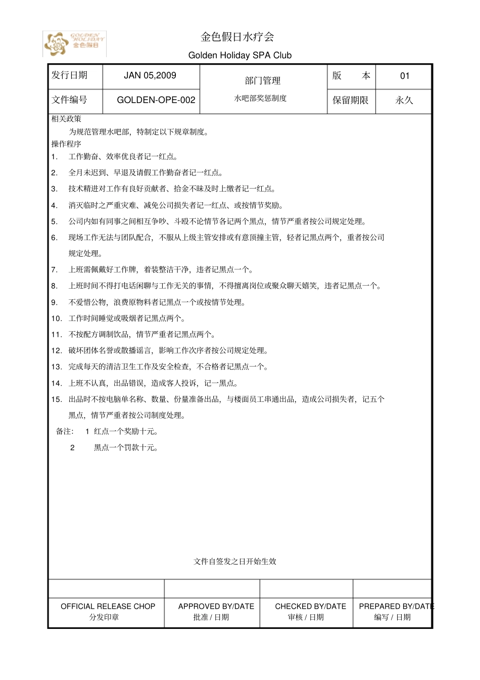 水吧奖惩制度_第1页