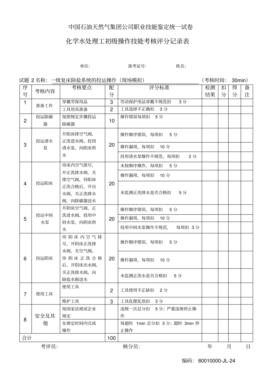 水处理初级工部分考核试题_第2页