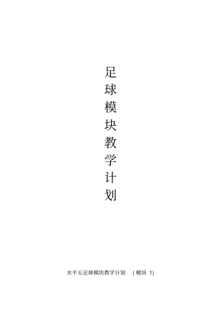 水平五足球模块教学计划分析
